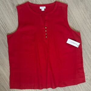 Liz Claiborne Red Linen Blouse